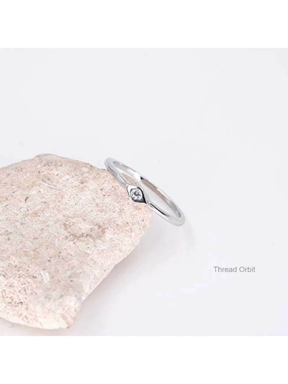 Sterling Silver Dainty Evil Eye Stacking Ring White Gold Plated